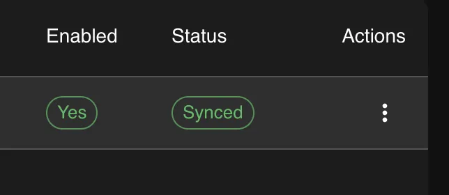 Model sync status in the admin portal